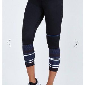Lilybod Cia Striped Cropped Banded Leggings